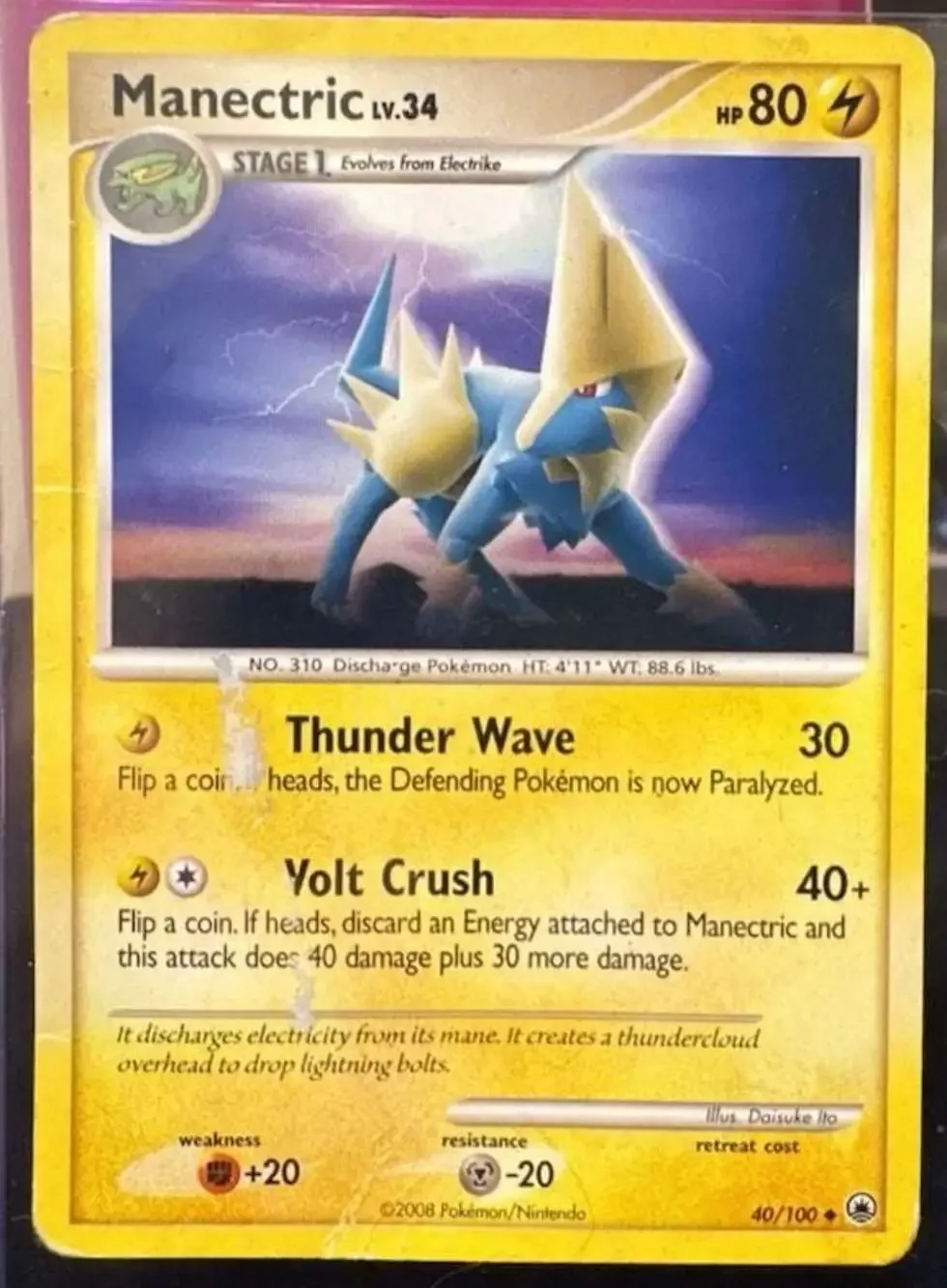 Manectric 40/100 Majestic Dawn Pokemon Trading Card
